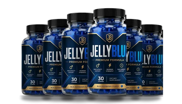The JellyBlue 6 bottles pack, front labels showing